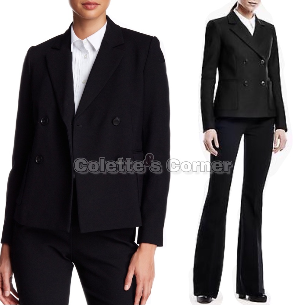 Theory Sakrino Black Wool Notch Lapel Blazer - Picture 1 of 8